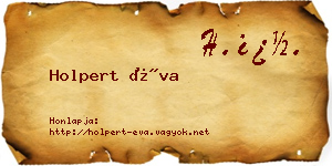 Holpert Éva névjegykártya